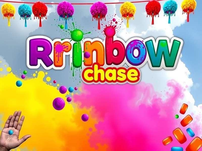 Rainbow Holi Chase - Celebrate India's Festival of Colors Rainbow Holi Chase Game Banner with colorful Holi celebration