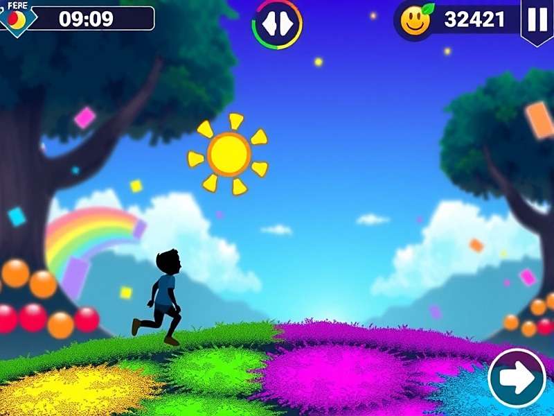 Holi Run - The Main Gameplay Mode of Rainbow Holi Chase Holi Run mode in Rainbow Holi Chase showing character collecting gulal packets